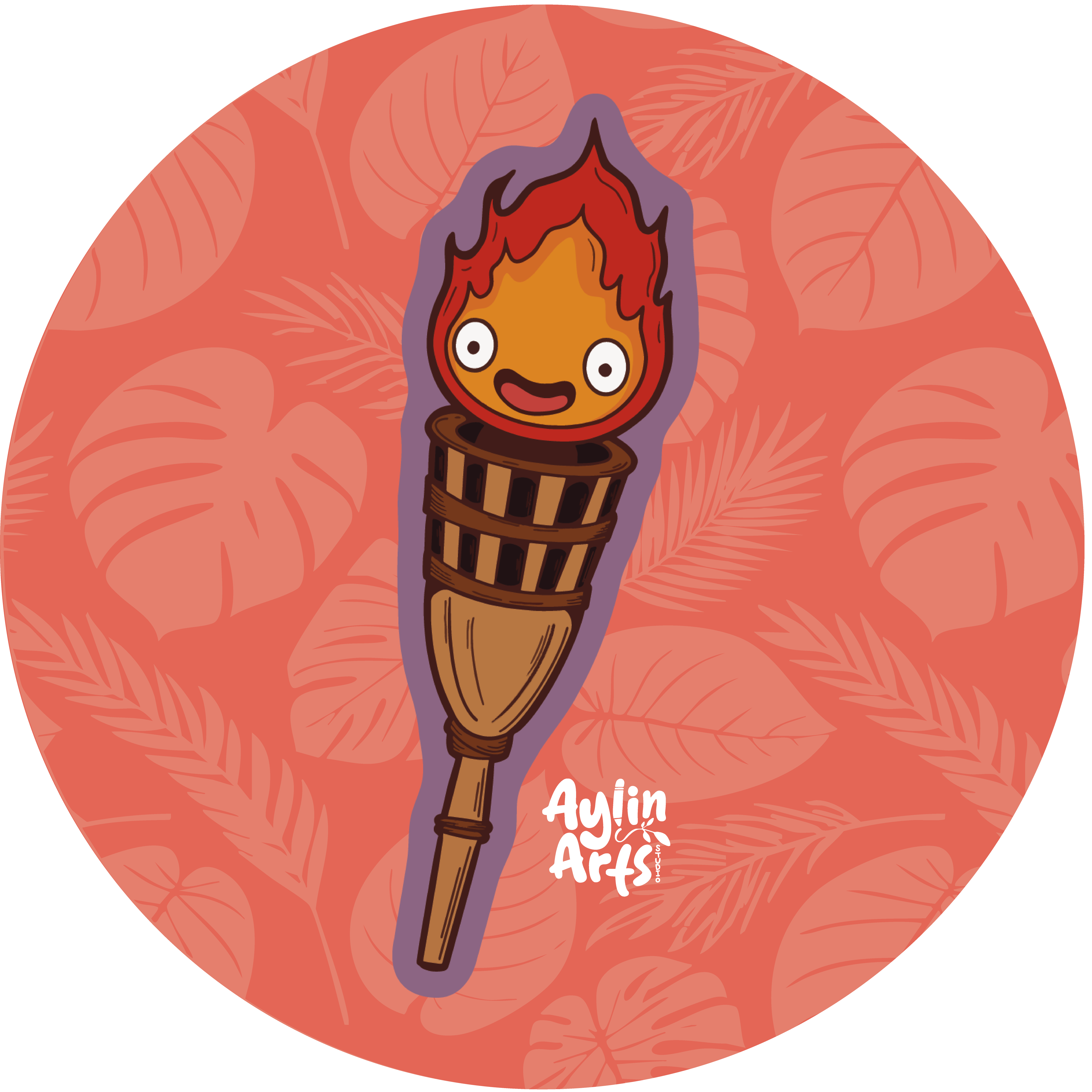 Tiki torchifer Glossy Vinyl Sticker Aylin Arts Studio tiki-torchifer-glossy-vinyl-sticker-aylin-arts-studio